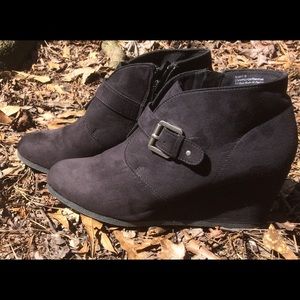 Black Wedge Ankle Boots